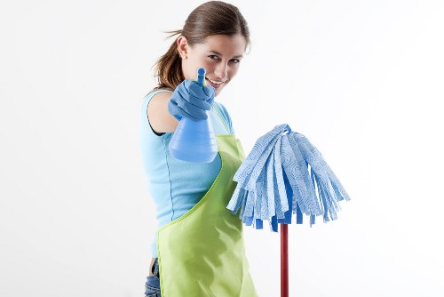 Post-build cleaning in a Watford home after renovation work
