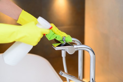 Local move out cleaning team working in a Watford home