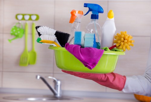 Airbnb cleaner preparing a Watford short-let property for the next guest