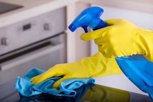Local cleaning team maintaining shared facilities in a Watford business property