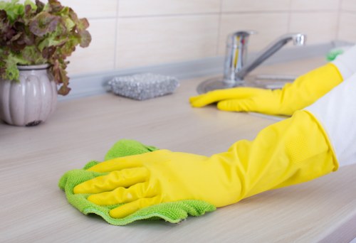 Cleaning racks and oven components during a Watford oven clean