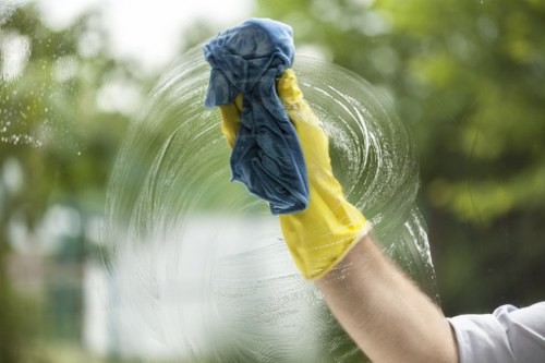 Domestic cleaner working in a Watford kitchen and living area