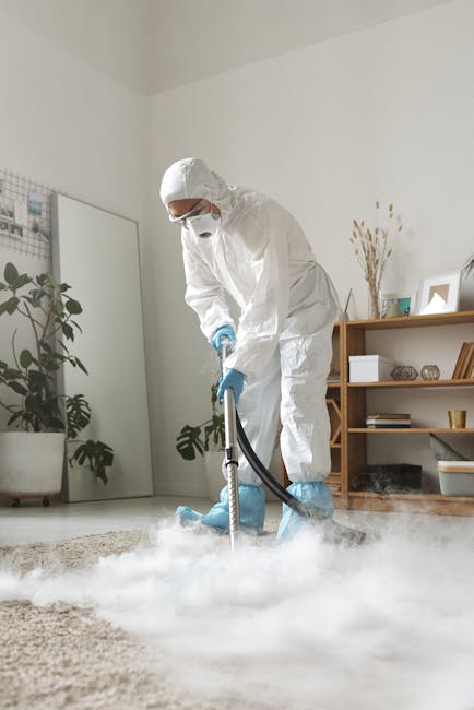 A woman engaged in surface cleaning within a living room, using a yellow vacuum cleaner with a black hose attachment to clean an ornate, patterned area rug that features a floral design in shades of b